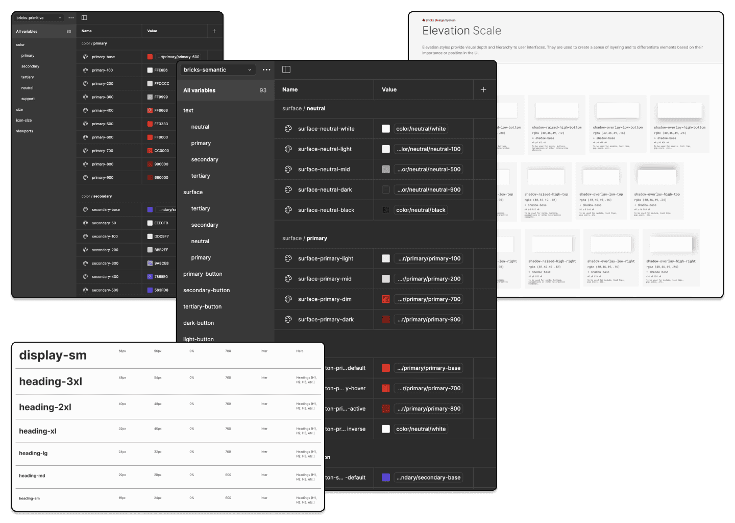 Bricks Design System — token strategy